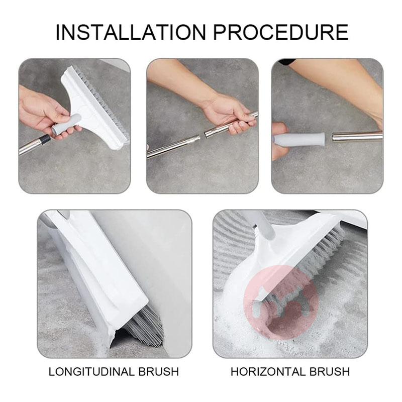 Movable floor cleaning brush long handle broom