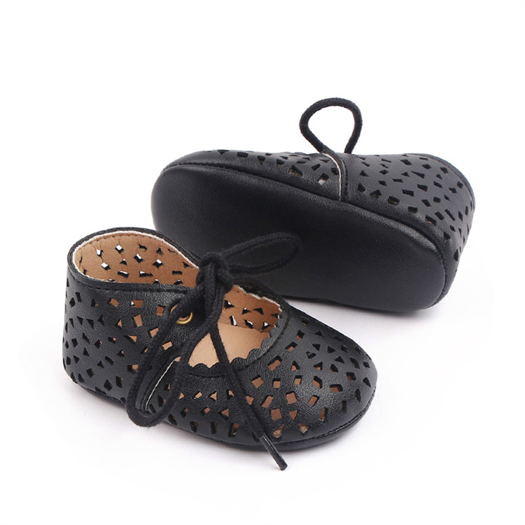 OEM Hollow-out design summer soft-soled casual leather shoes for children