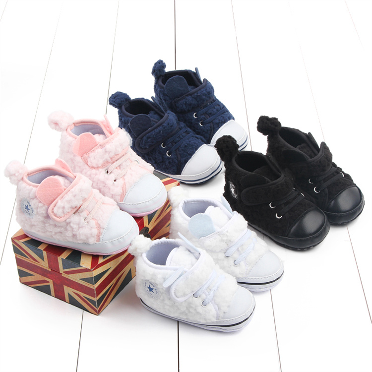 OEM Soft sole non-slip plush warm baby walking kids shoes