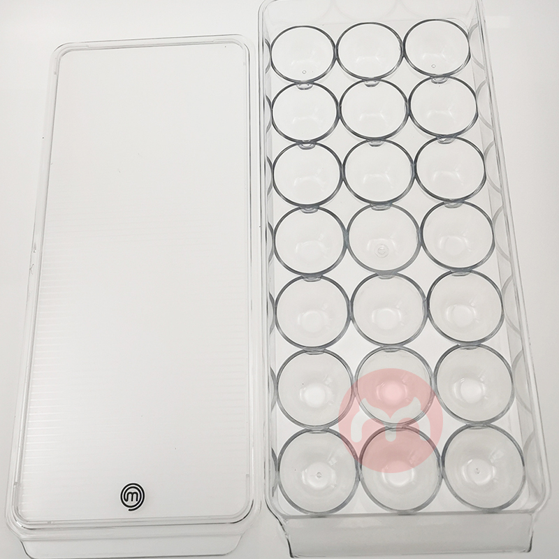 Transparent 21pcs Egg Tray Holder Refrigerator Storage Box Food Storage Container Organizer Bins Kitchen Container with 