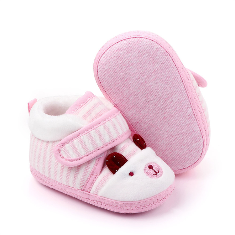 OEM Winter cartoon cotton baby walking kids shoes with soft soles