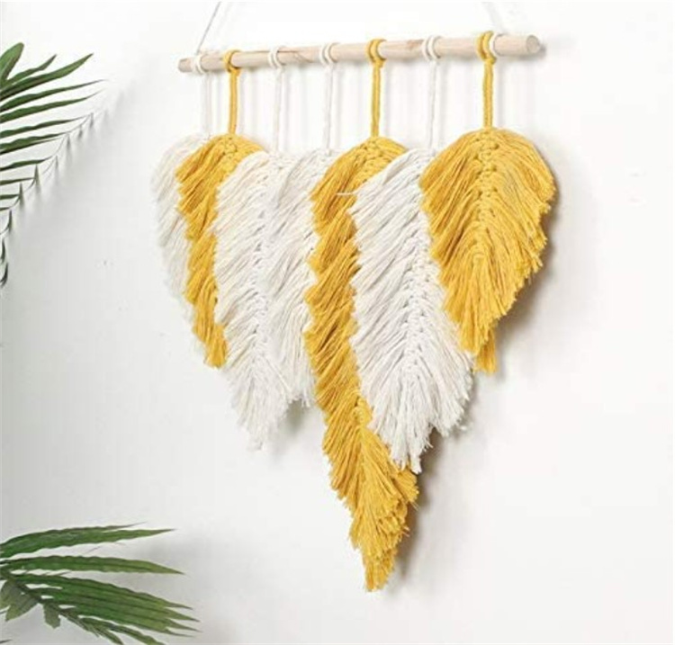 Woven wheat ear feather tapestry Pendant