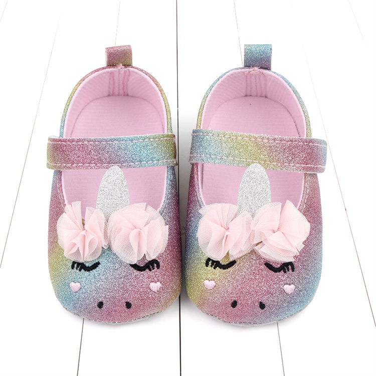 OEM Spring and autumn girl princess shoes sparkle pink soft sole cute baby walking kids shoes