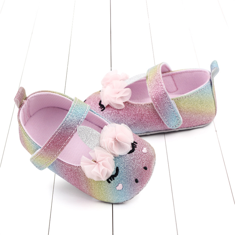 OEM Spring and autumn girl princess shoes sparkle pink soft sole cute baby walking kids shoes