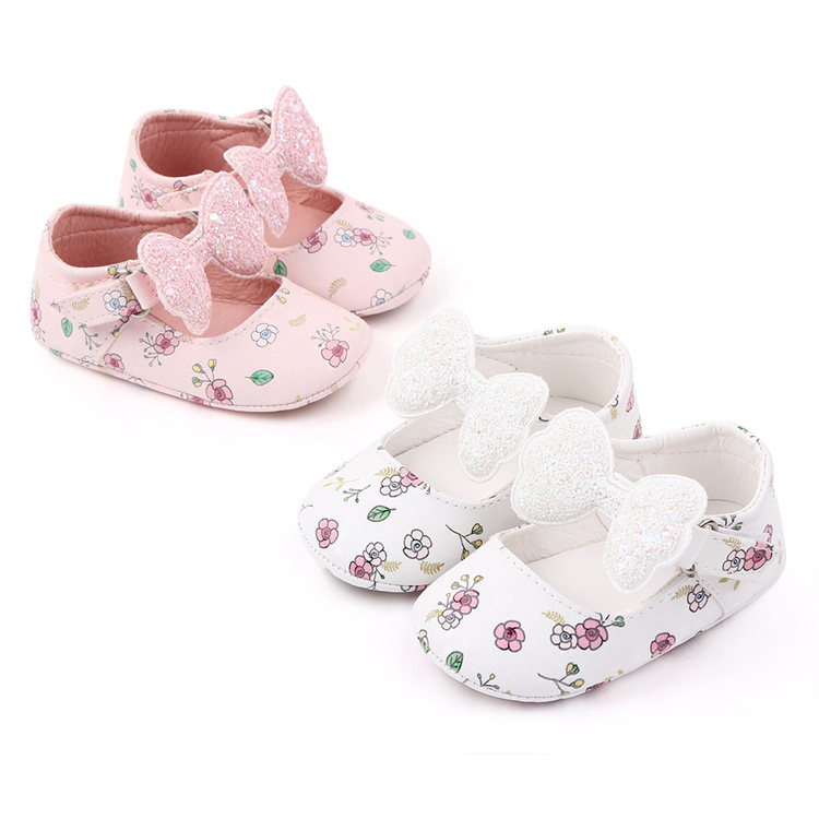 OEM Flower print bow baby casual kids shoes