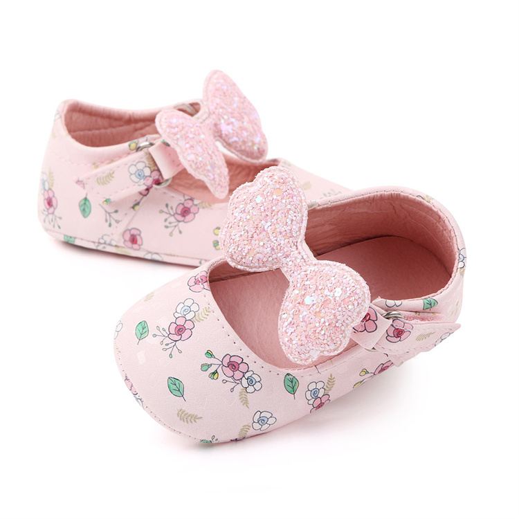 OEM Flower print bow baby casual kids shoes