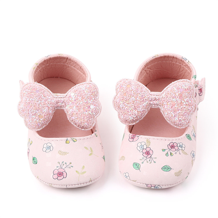 OEM Flower print bow baby casual kids shoes