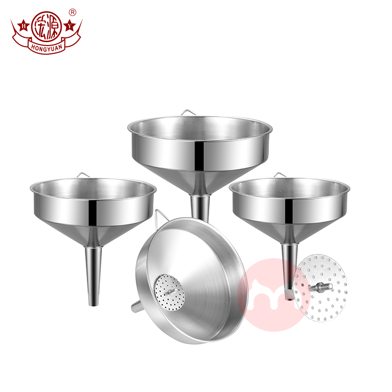 Hongyuan Metal kitchen 201 separating oil stainless steel funnel