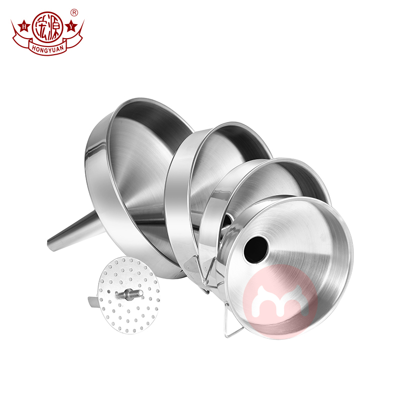 Hongyuan Metal kitchen 201 separating oil stainless steel funnel