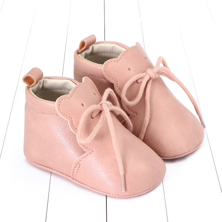 OEM Spring and autumn Pu lacing shoes baby walking kids shoes