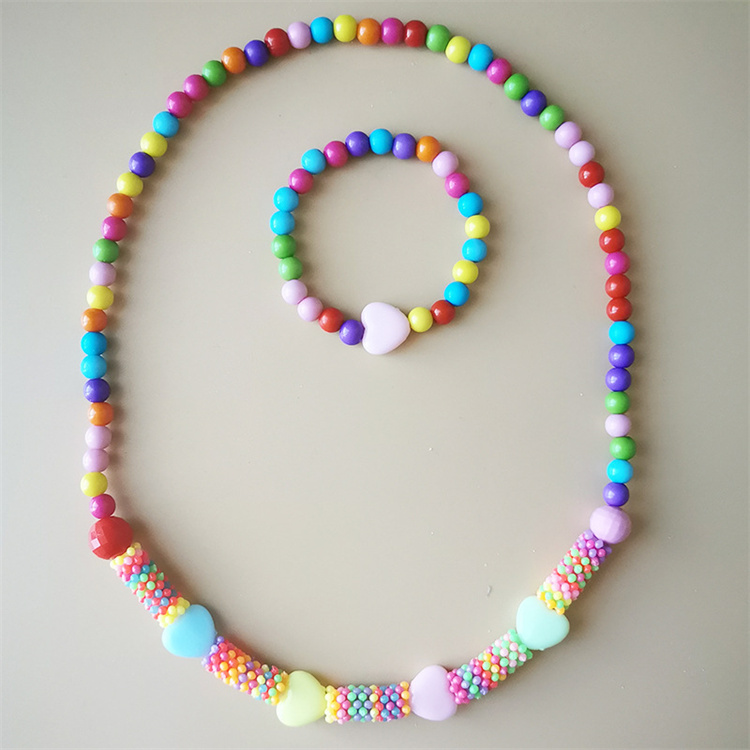 Colorful acrylic beads children's Necklace Bracelet