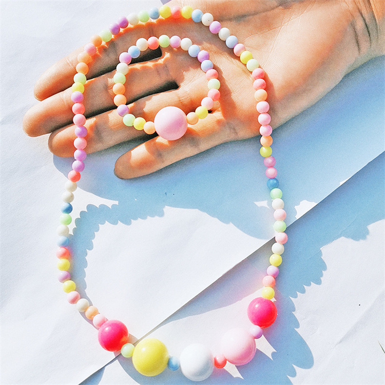 Colorful acrylic beads children's Necklace Bracelet