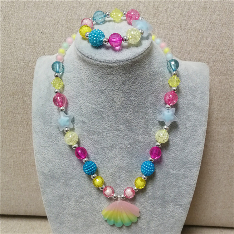 Sweet round beads children's bracelet necklace