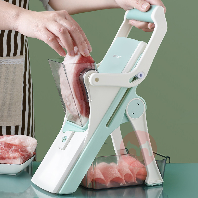 Amazon Top Seller Kitchen Gadgets Adjustable 5 in 1 Hand Operated Frozen Meat Onion Watermelon Mandoline Slicer Vegetabl