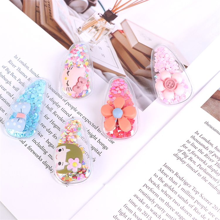 Yifan Colorful quicksand transparent children's hairpin