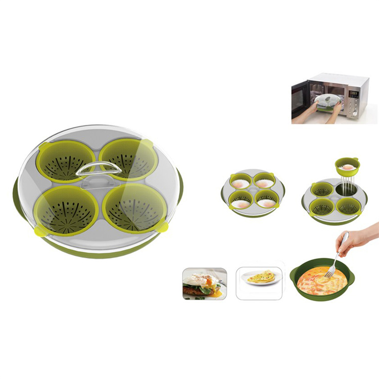 Plastic microwave egg cooker