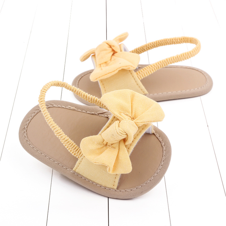 OEM Pure color lovely bow girl sandals kids shoes