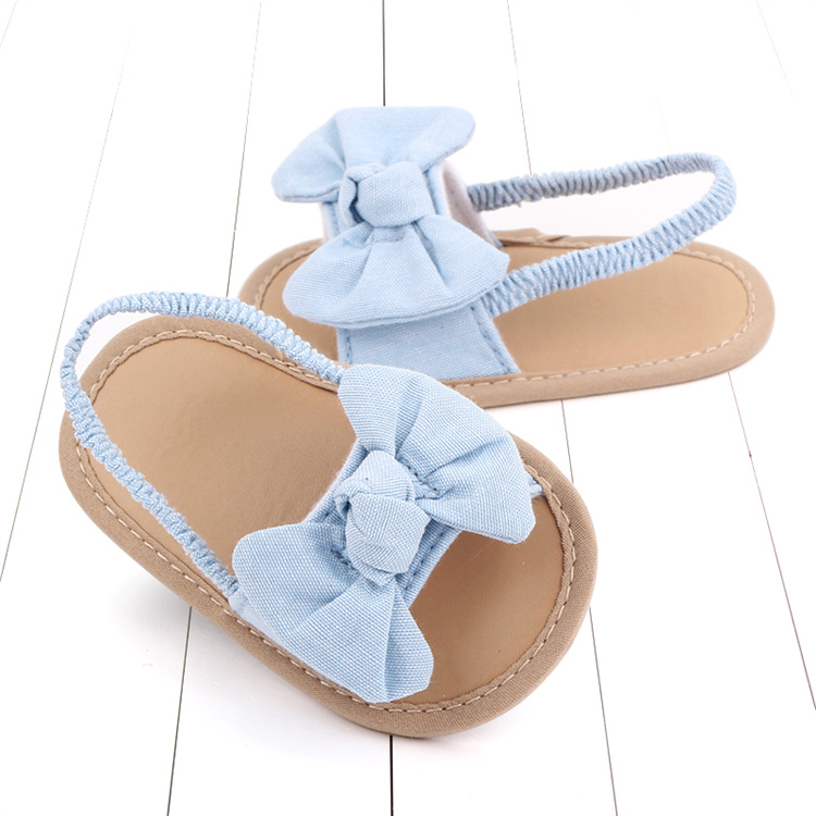 OEM Pure color lovely bow girl sandals kids shoes