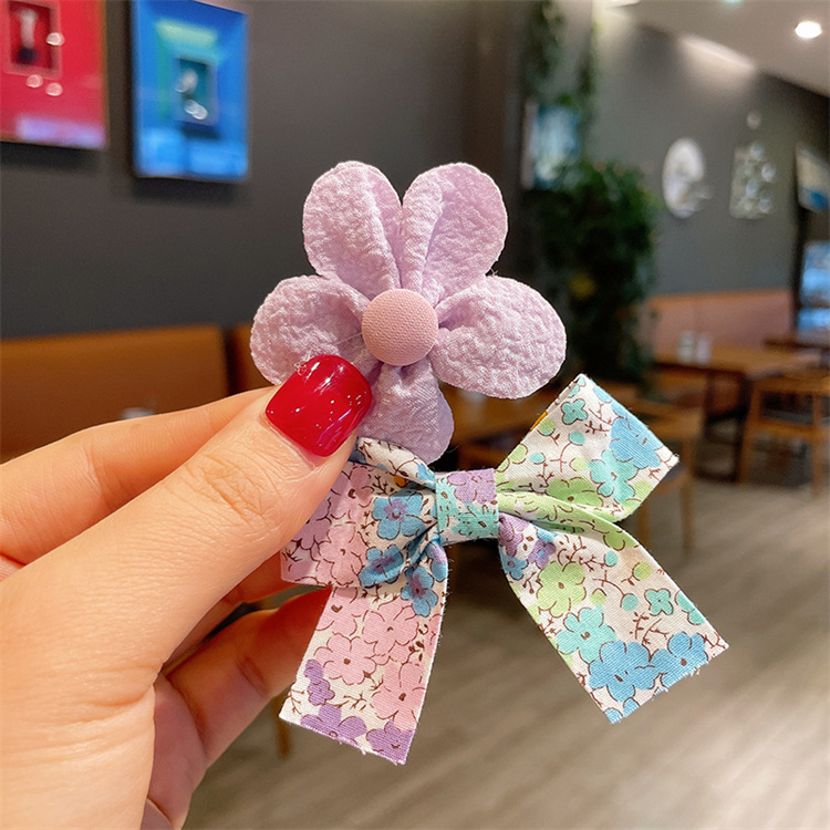 Lovely children's hairpin with floral cloth