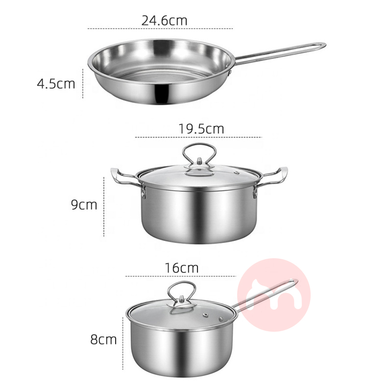 LOW PRICE Custom Kitchen Induction Cooker Stainless Steel 5Pcs Cookware Set Cooking Pots And Pans Sets