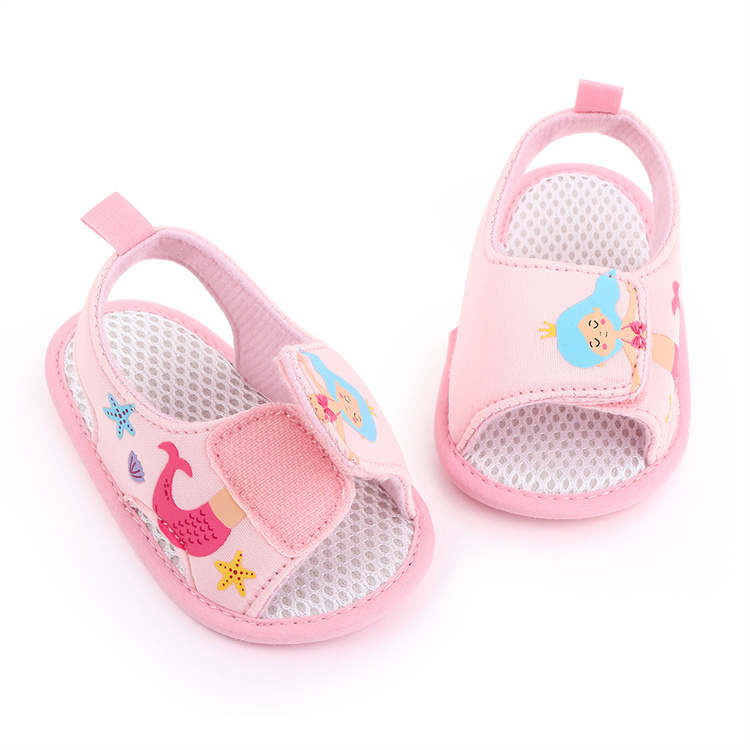 OEM New Baby Sandals cartoon mermaid soft-soled toddler kids shoes