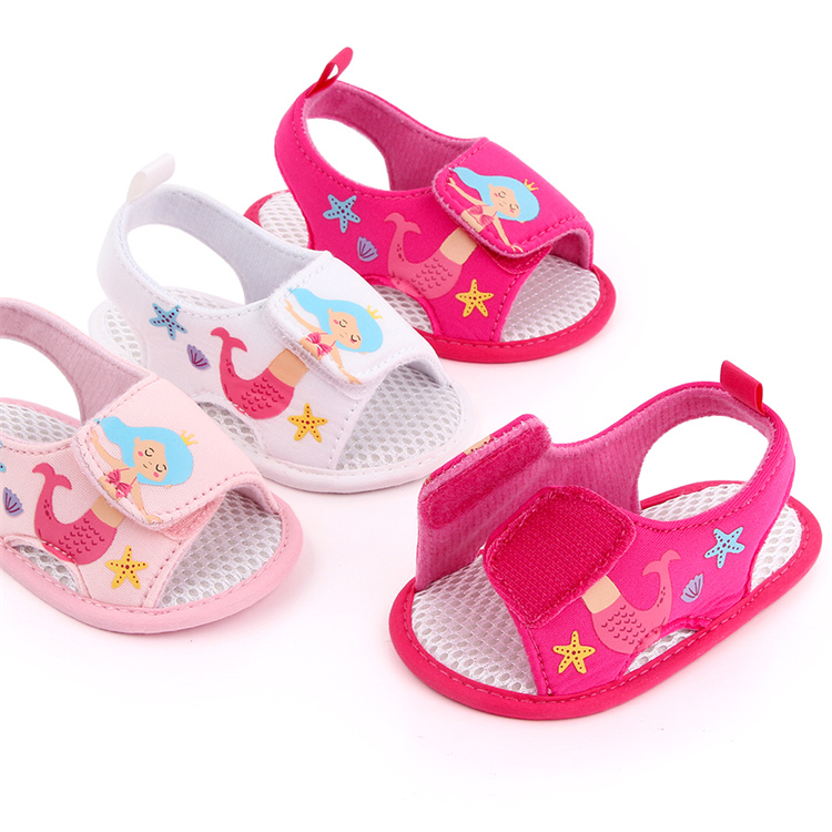 OEM New Baby Sandals cartoon mermaid soft-soled toddler kids shoes