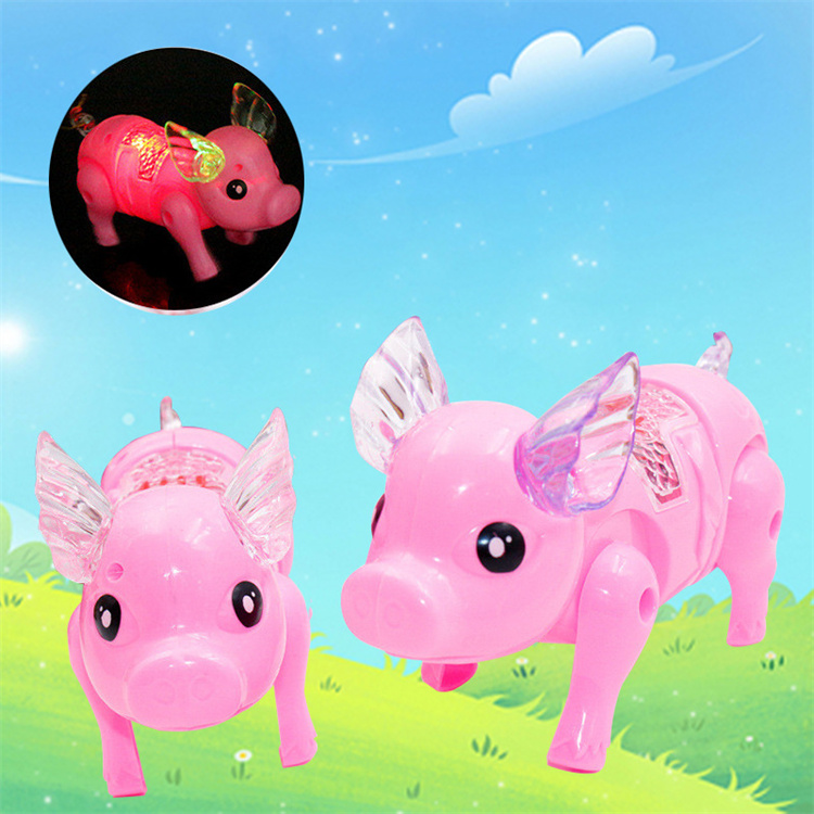 Electric walking singing luminous toy pig