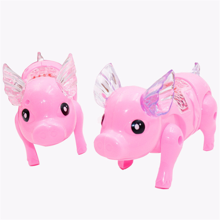 Electric walking singing luminous toy pig