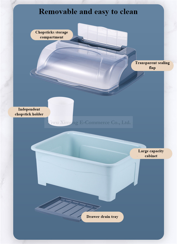 OEM Plastic storage box cover for kitchen bowls and chopsticks