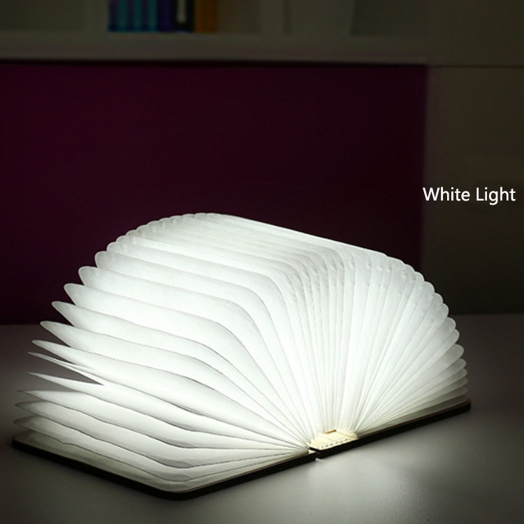 Creative folding wooden book lamp small night lamp