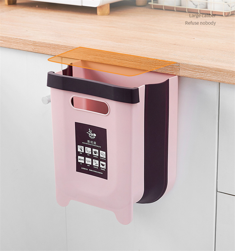 Wall mounted foldable trash can