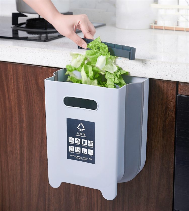 Wall mounted foldable trash can