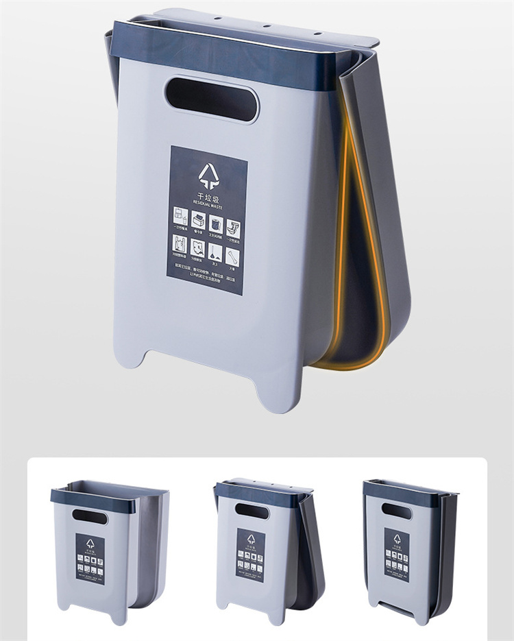 Wall mounted foldable trash can