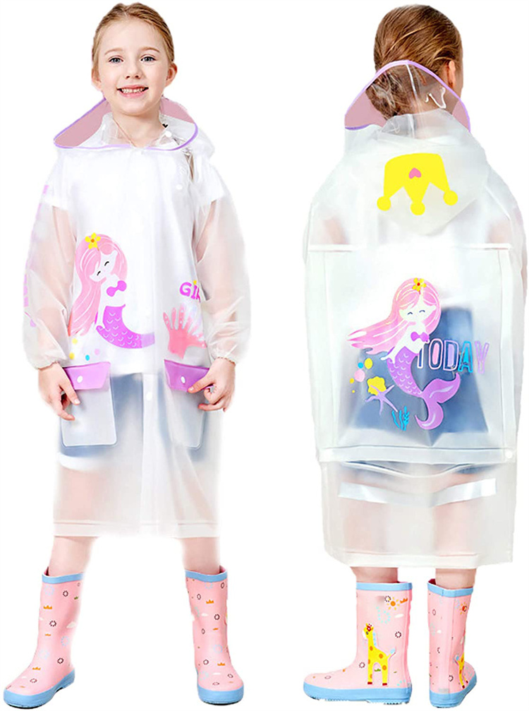 Joyo roy Hooded windproof durable transparent children's raincoat