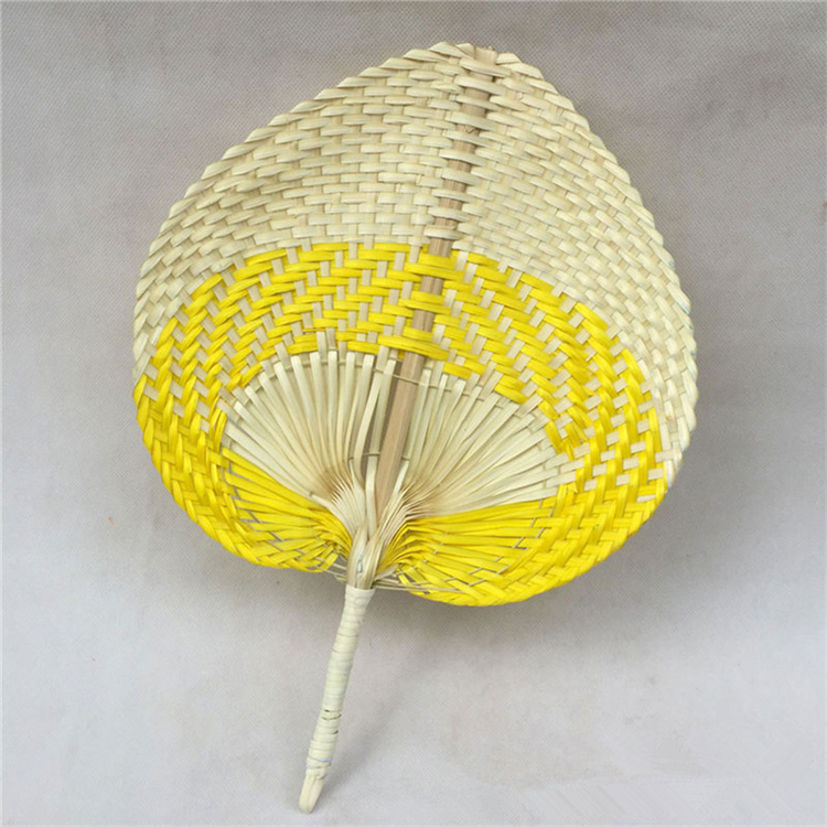 Straw palm leaf hand fan