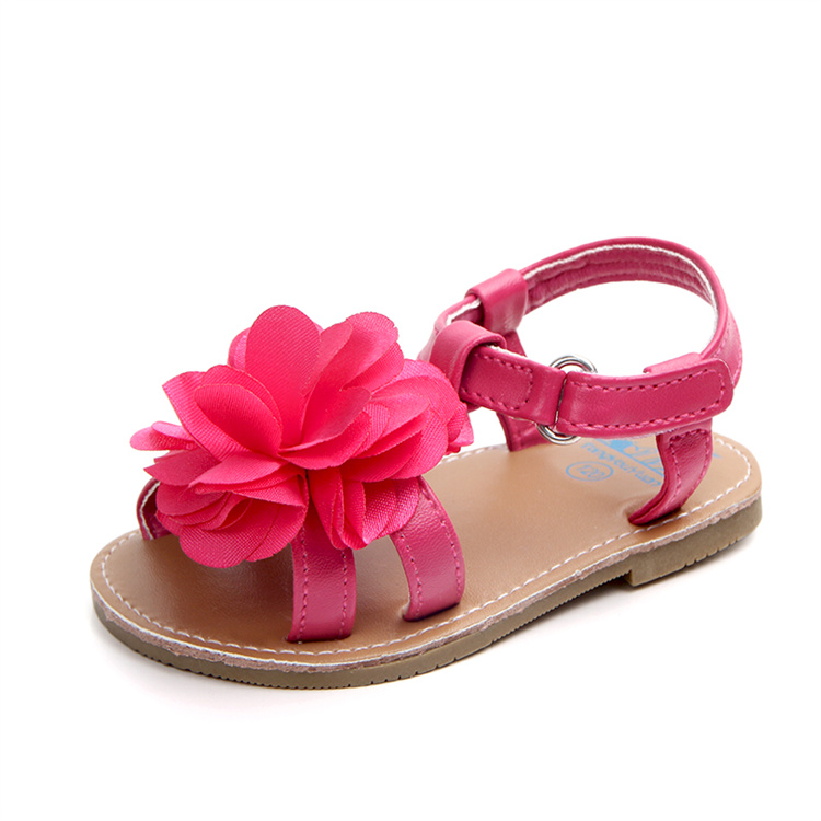 OEM Rubber hardsoled fashionable flower girl sandals kids shoes