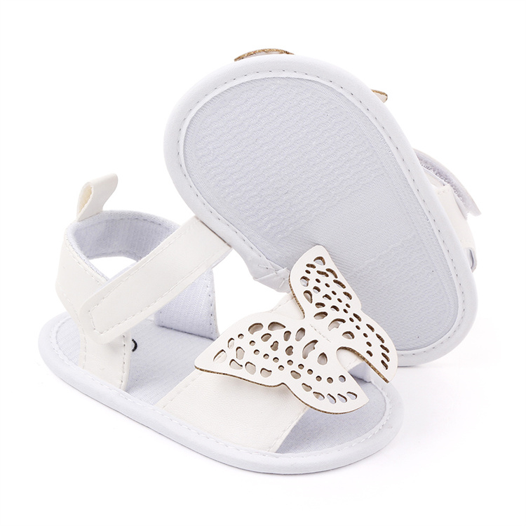 OEM Summer baby shoes butterfly-shaped princess leather sandals with soft soles for baby girls kids shoes
