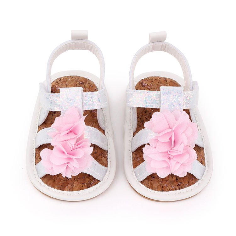 OEM Fancy sparkly flower baby sandals kids shoes