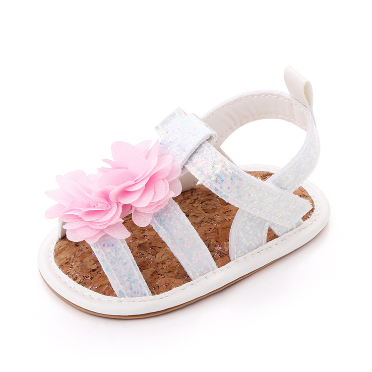 OEM Fancy sparkly flower baby sandals kids shoes