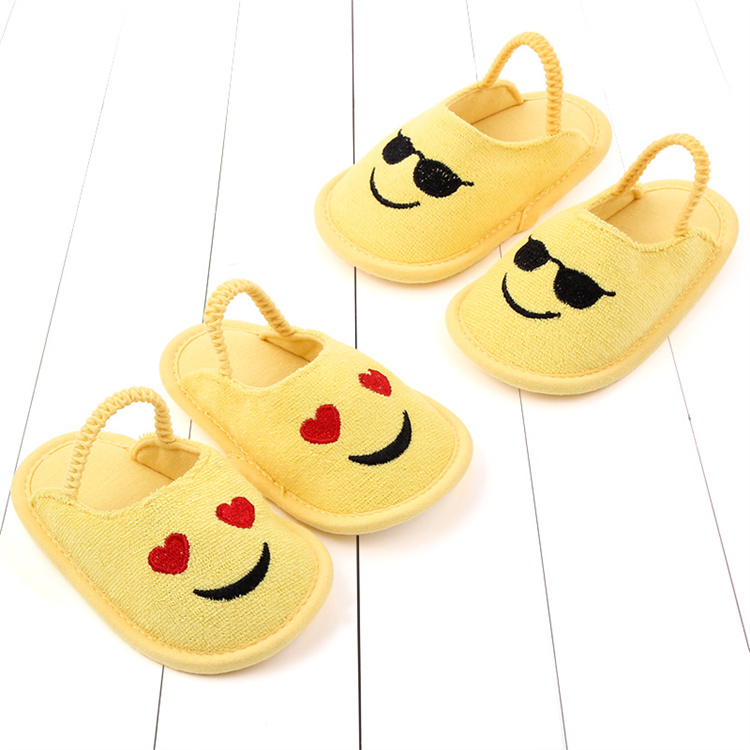 OEM Yellow expression sandals soft sole non-slip baby walking shoes