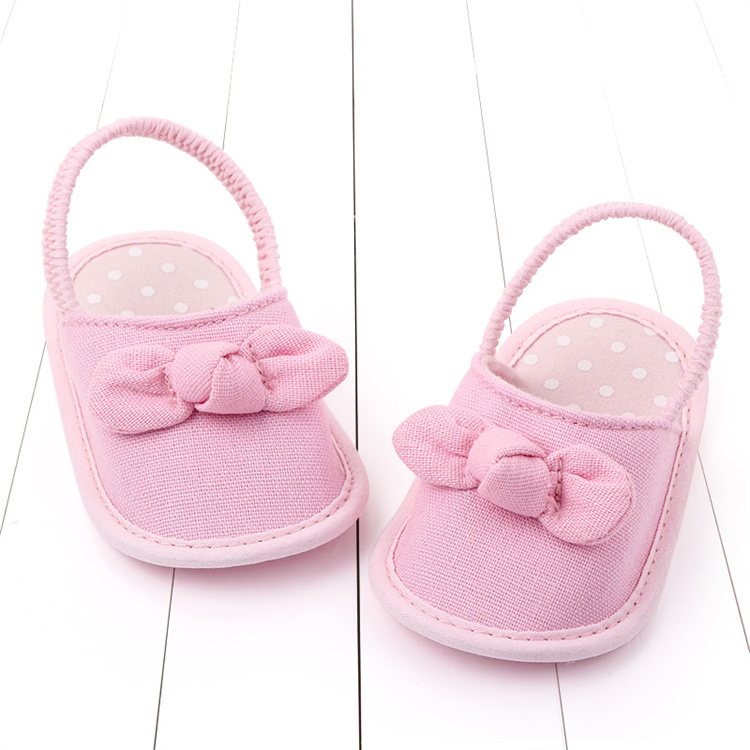 OEM Solid color sandals soft sole cloth baby walking shoes