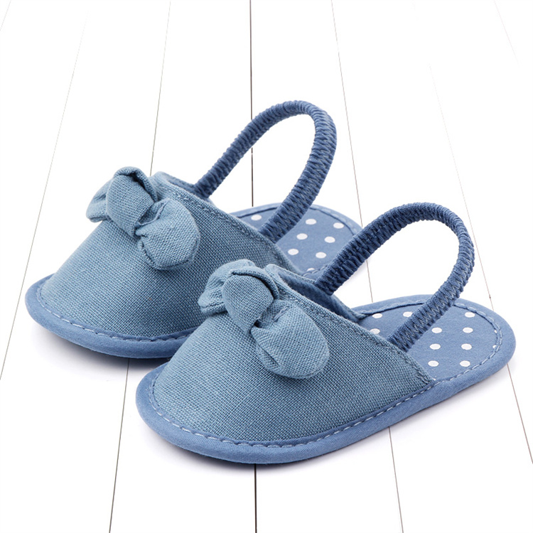 OEM Solid color sandals soft sole cloth baby walking shoes