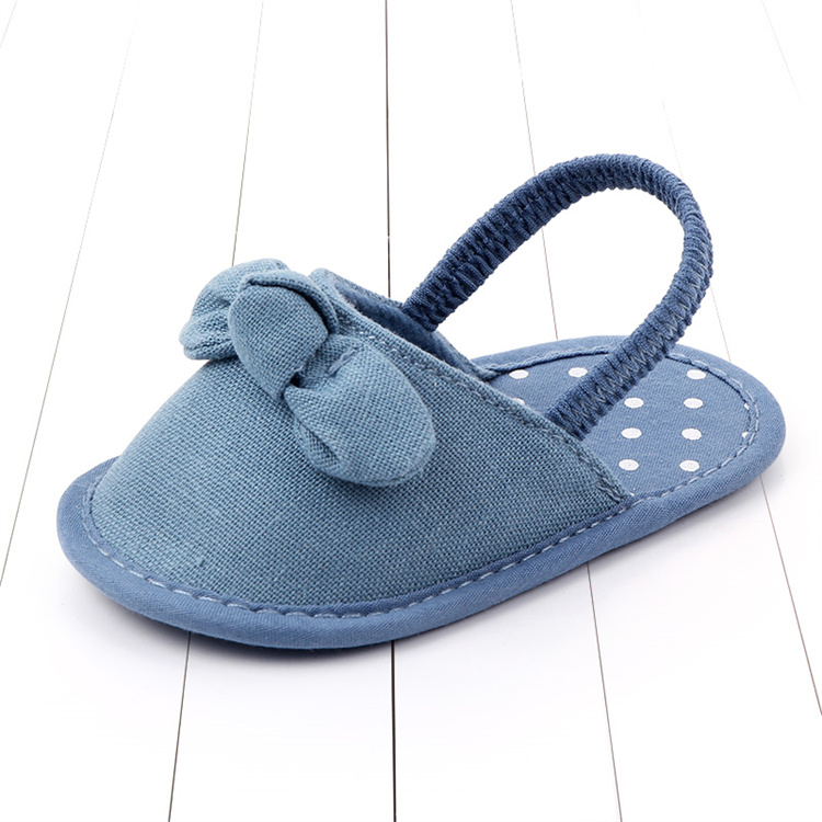 OEM Solid color sandals soft sole cloth baby walking shoes