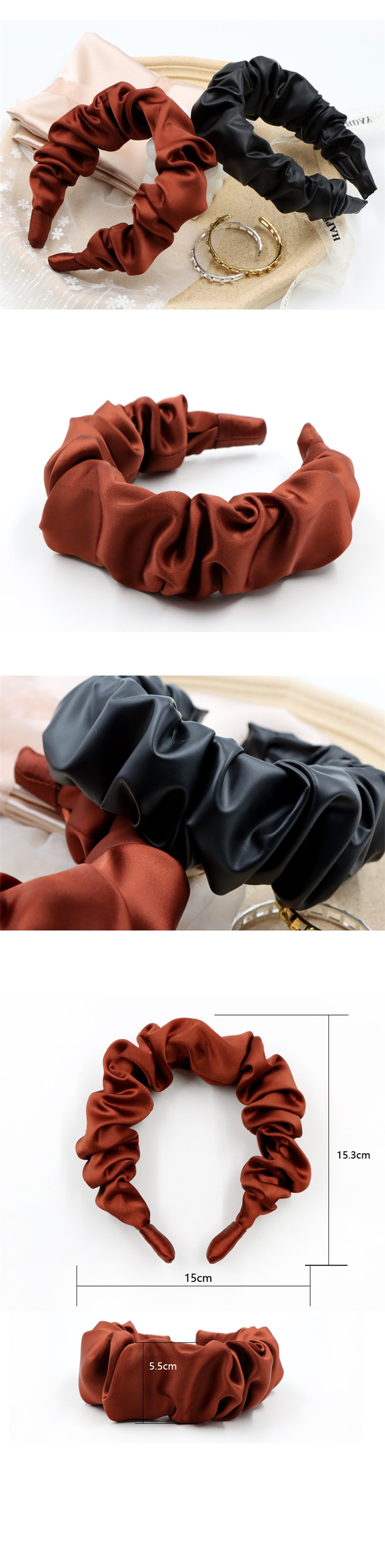 Ruffled Satin Headband