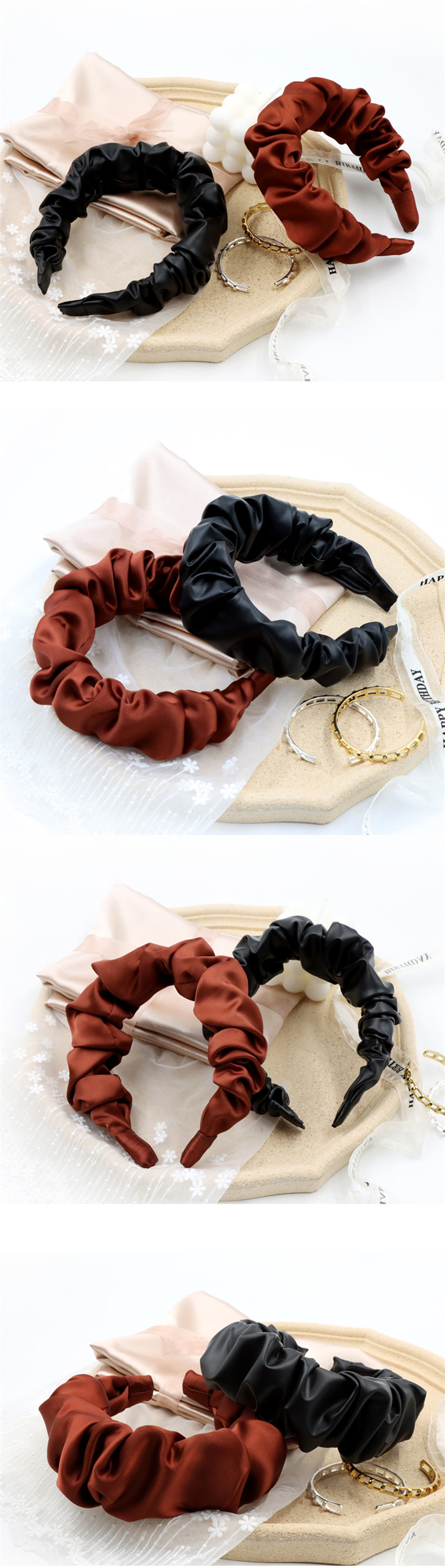 Ruffled Satin Headband