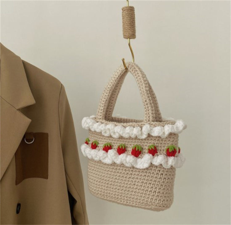 Hand crocheted strawberry crochet kit