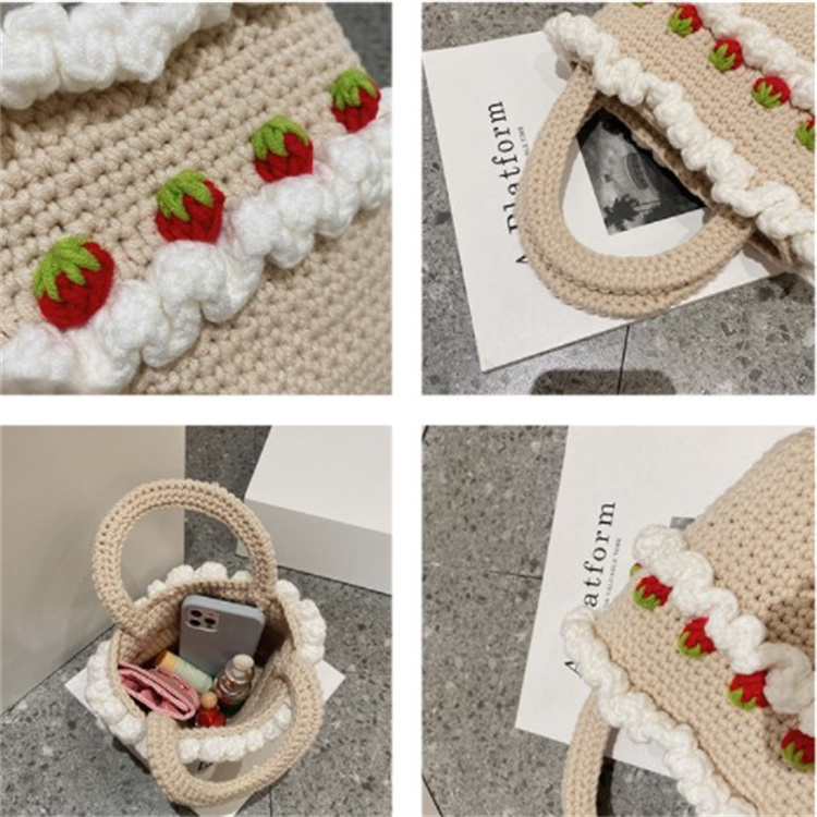 Hand crocheted strawberry crochet kit