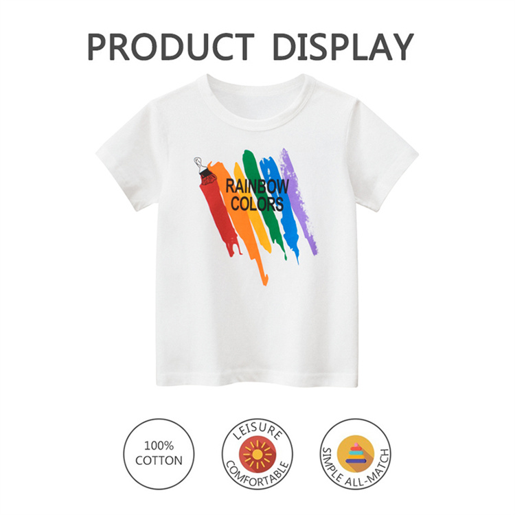 27kids Short-sleeved t-shirt with white rainbow print