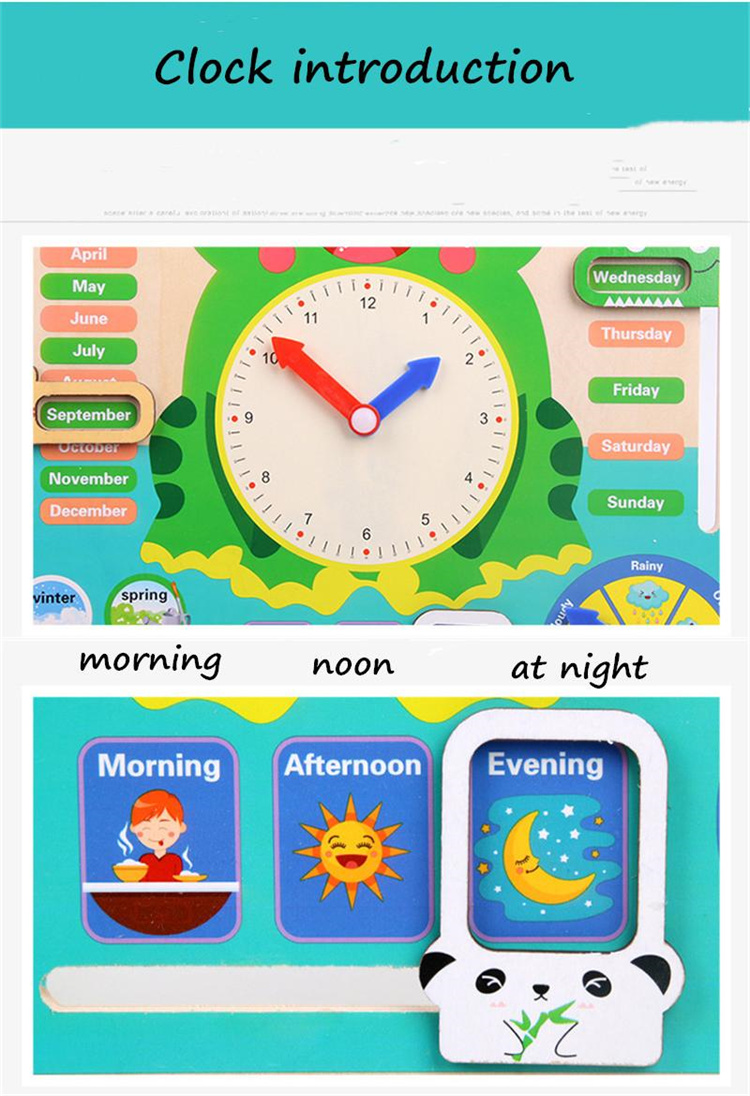 Maria Montessori calendar time cognitive toys