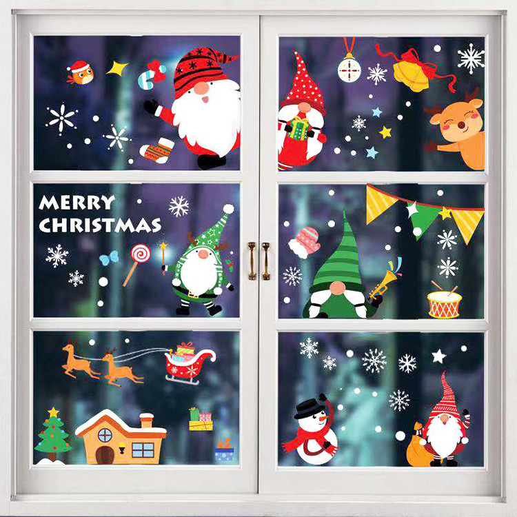 Santa snowflake waterproof window sticker